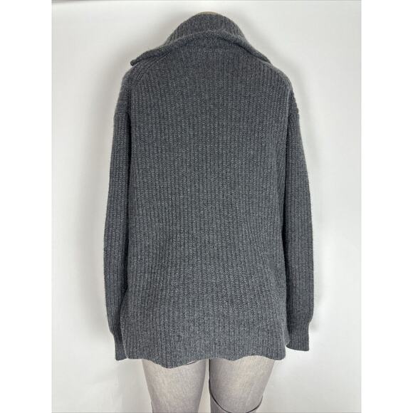 NILI LOTAN 100% Cashmere Sweater Zip Turtleneck Size Small Gray - Picture 4 of 9